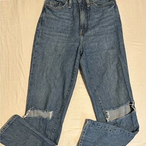 H&M Blue Distressed Boyfriend Jeans